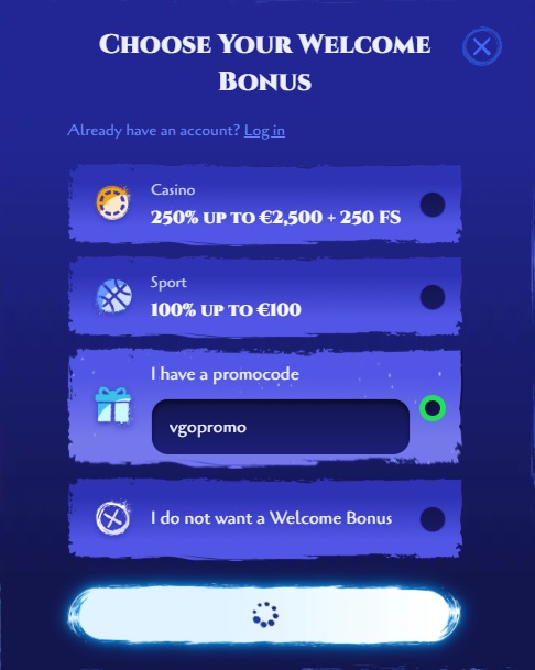 Jak použít Spinight promo kód (VGOPROMO)